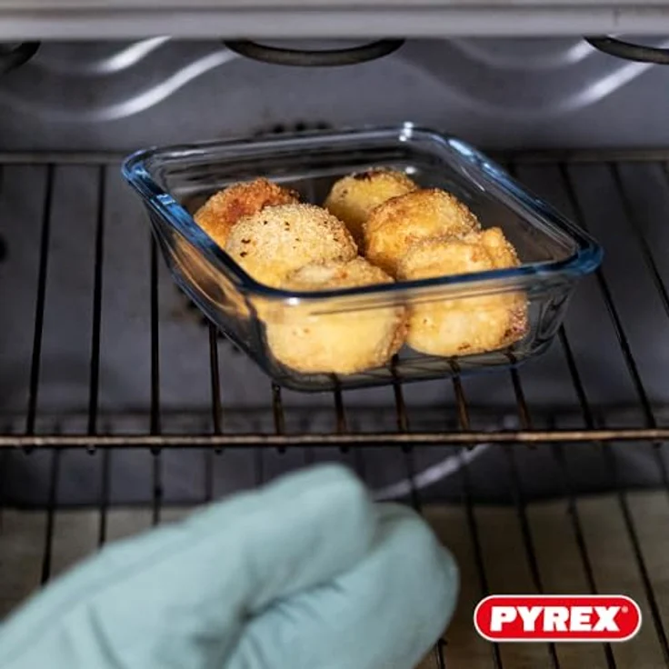 Pyrex Cook & Go, Stapelbares luftdichtes Küchenbehälterset, rechteckig, 5 Stück, 0,8 L, Blau – Bild 5