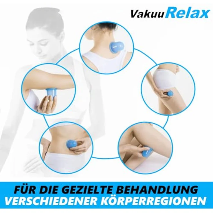 MAVURA Vakuum-Massager VakuuRelax Silikon Schröpfgläser Set - Hautstraffung und Rückenentspannung - Blau [2 Stück] – Bild 6