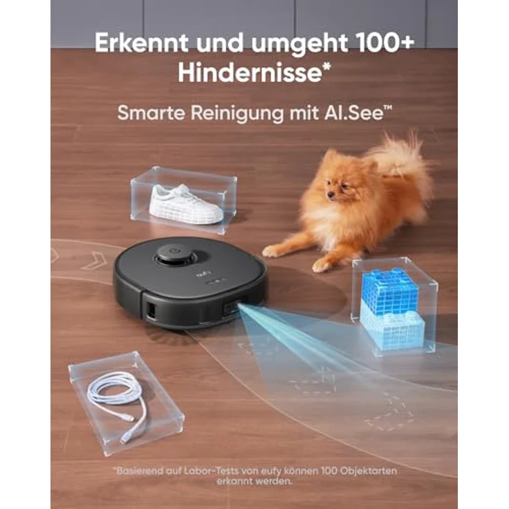 eufy X10 Pro Omni Saug- & Wischroboter, 8.000Pa, Auto-Absaugen/Befüllen, 2× Auto-Lift-Mopp mit Auto-Waschen/Trocknen, Aktive Hindernisvermeidung – Bild 4