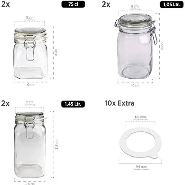 MÄSER Set: Gothika Vorratsglas-Set mit Deckel, Glas 7-tlg – Bild 4