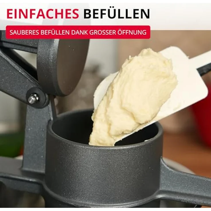 WESTMARK Spätzlepress, Kartoffelpresse mit rundem Loch, 250 ml Füllvolumen, Anthrazit – Bild 9