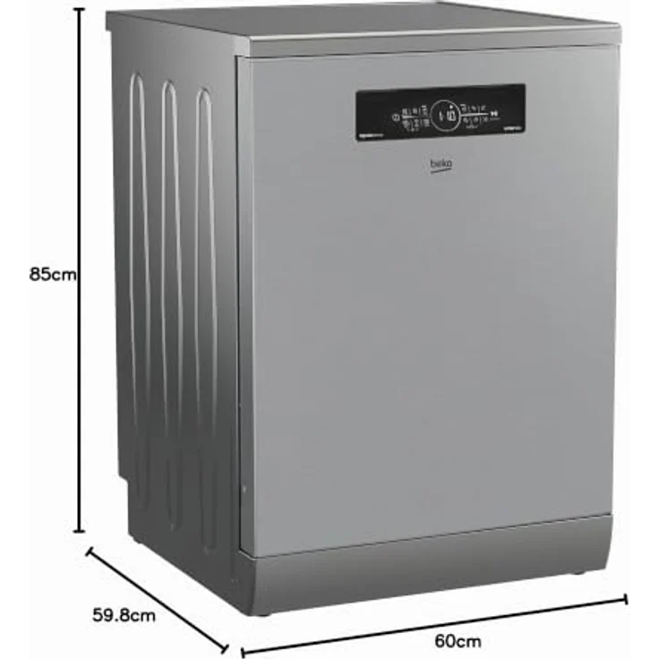 Beko BDFN36541XP Geschirrspüler, freistehend, 60 cm, Edelstahl Schwarz, 15 Maßgedecke, 12 Programme, SensorAdapt, TargetDry, PowerIntense, SelfDry – Bild 16