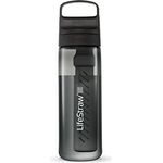 LifeStraw Go Serie - BPA-freie Trinkflasche mit Wasserfilter 650ml für Reisen und den täglichen Gebrauch - entfernt Bakterien, Parasiten, Mikroplastik + verbessert den Geschmack, Nordic Noir (schwarz)