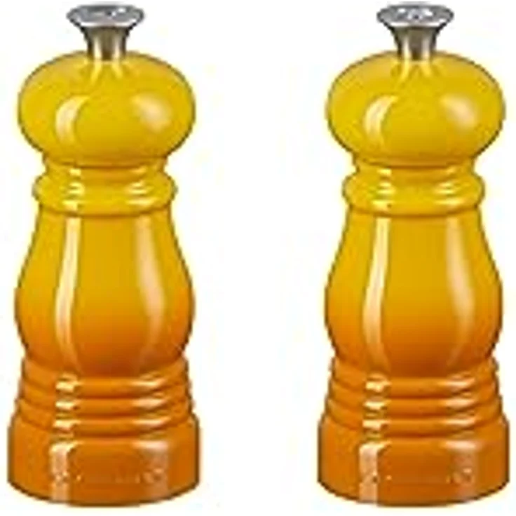 Le Creuset Kleines Mühlenset, Salz- und Pfeffermühle, ABS-Kunststoff, Keramik-Mahlwerk, Nectar – Bild 2