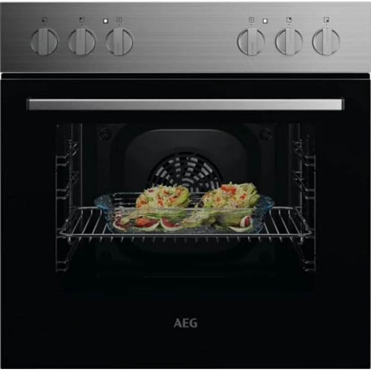 AEG Herdset Kombi 2025, OU5AE10CM + HE604062, Multifunktionsherd mit Ringheizkörper, 65L Garraum, 8 Beheizungsarten, Edelstahl – Bild 1