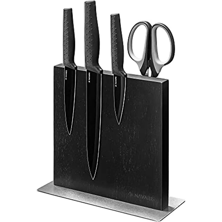 Navaris Messerhalter doppelseitig magnetisch aus Kautschuk - Magnet Messerblock Messerbrett Magnethalter beidseitig - Messer Halterung unbestückt – Bild 1