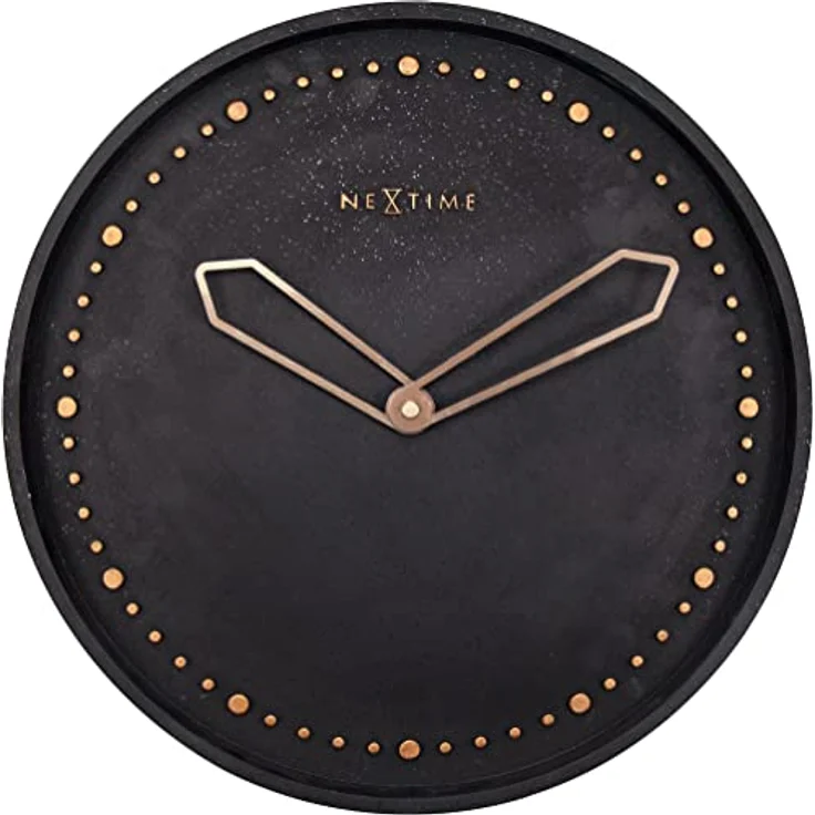 NeXtime Wanduhr "CROSS", lautlos, rund, schwarz mit Kunststein-/Metallgehäuse, ø 35 cm – Bild 1