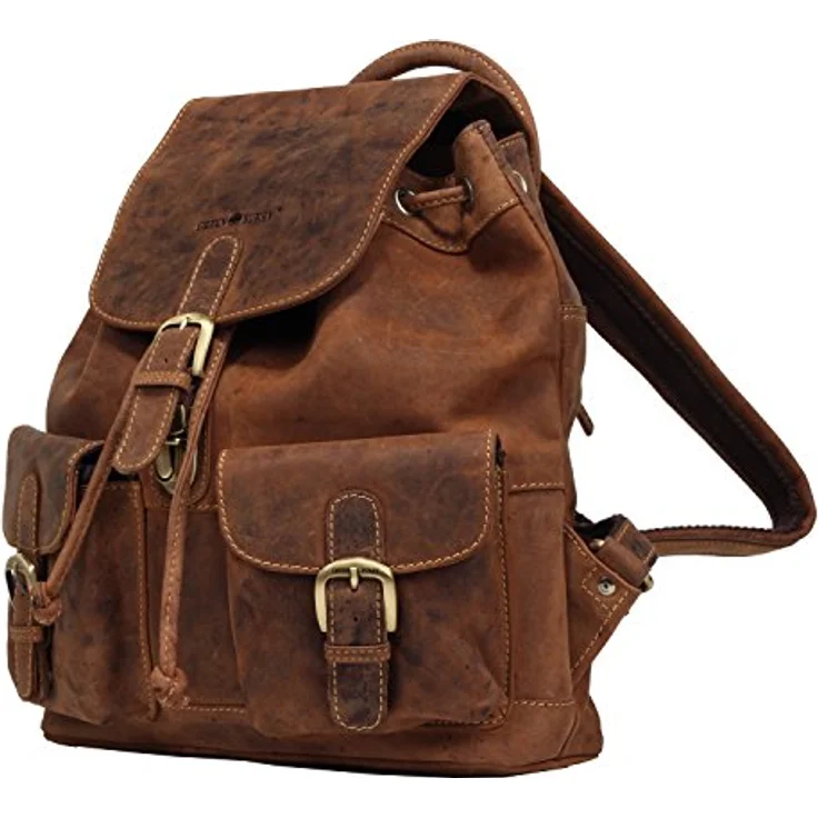 Greenburry Vintage City Rucksack, 100% Leder, 35 cm, braun – Bild 2
