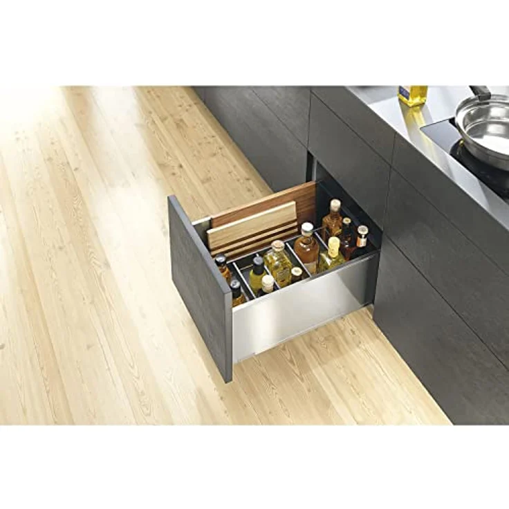 Blum Ambia-Line 200, Küchen Organizer mit Flaschenset und Querteilern, Schwarz – Bild 3