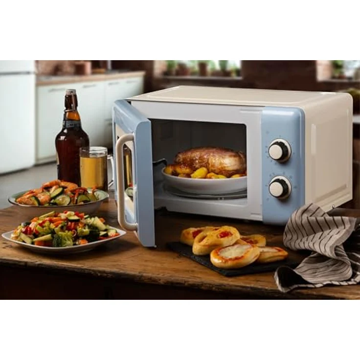 Ariete Mikrowelle Vintage 20 Liter, 800 Watt, 3-in-1 Funktionen, hellblau – Bild 6