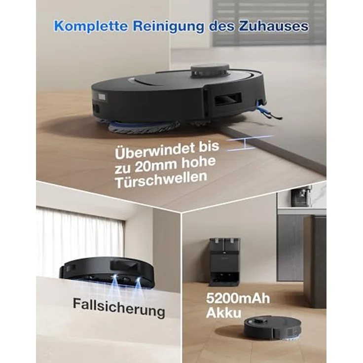 ECOVACS DEEBOT T30C Gen2, Nass-Trocken-Saugroboter mit Beutel, 25.000 Pa Saugleistung, ZeroTangle-Technologie, automatische Absaugung und Selbstreinigung – Bild 7