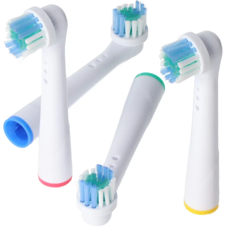 AccuCell 4 Stück Cleaning Brush Ersatz-Zahnbürstenkopf für elektrische Zahnbürsten von Oral-B, kompatibel mit D10, D12, D16, schonende Plaque-Entfernung