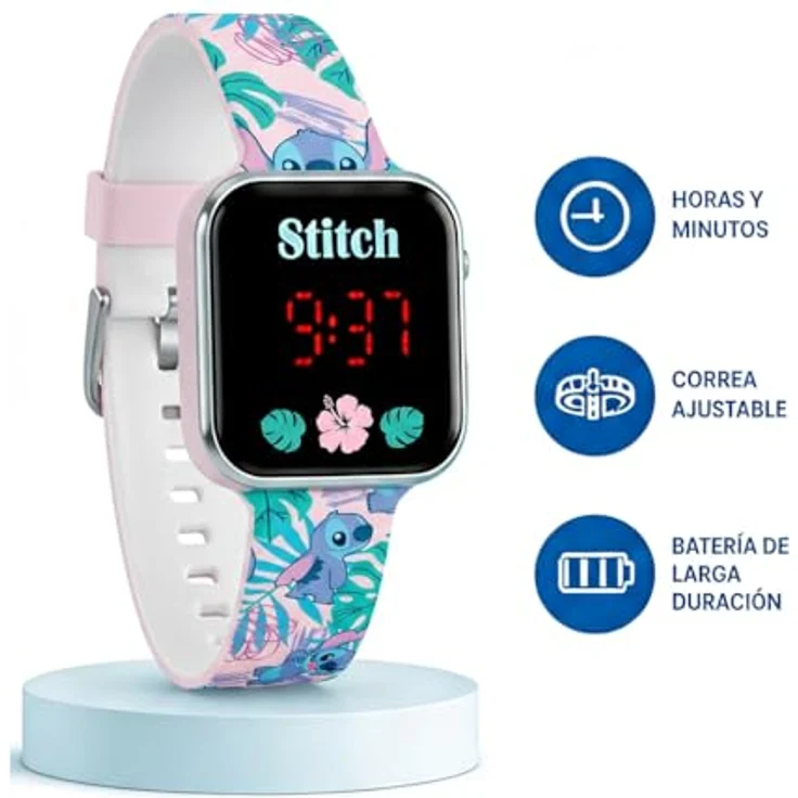 Kids Licensing LED-Digitaluhr für Kinder mit Stitch-Design, Zeit- und Datumsanzeige, langlebige Batterie, bescherte Wasserbeständigkeit – Bild 2