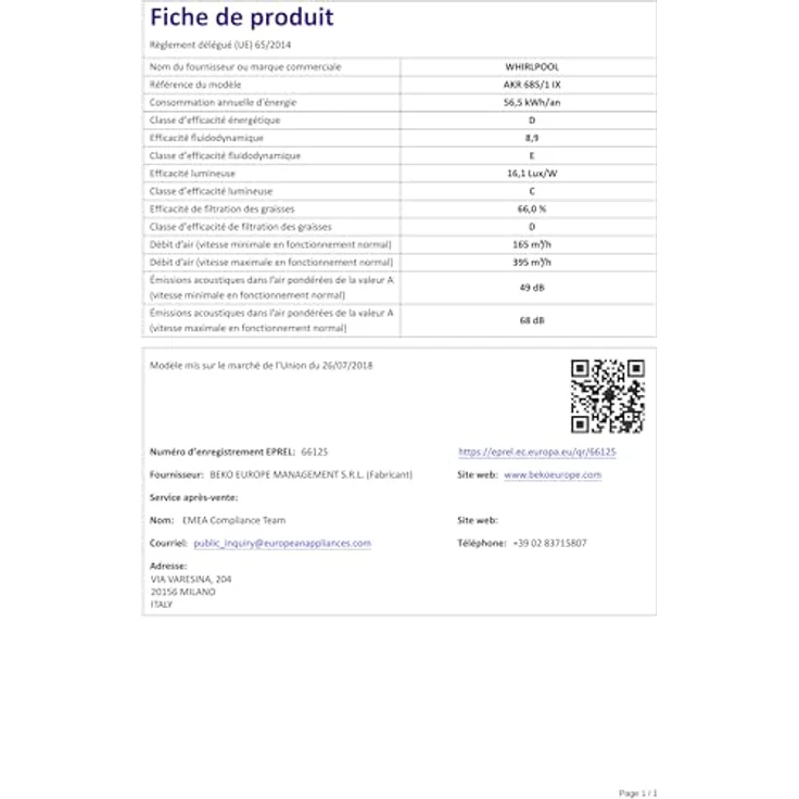Whirlpool AKR 685/1 IX, Dunstabzugshaube mit 395 m³/h, wandmontiert, Edelstahl, Abluft/Umluft, LED-Beleuchtung – Bild 4