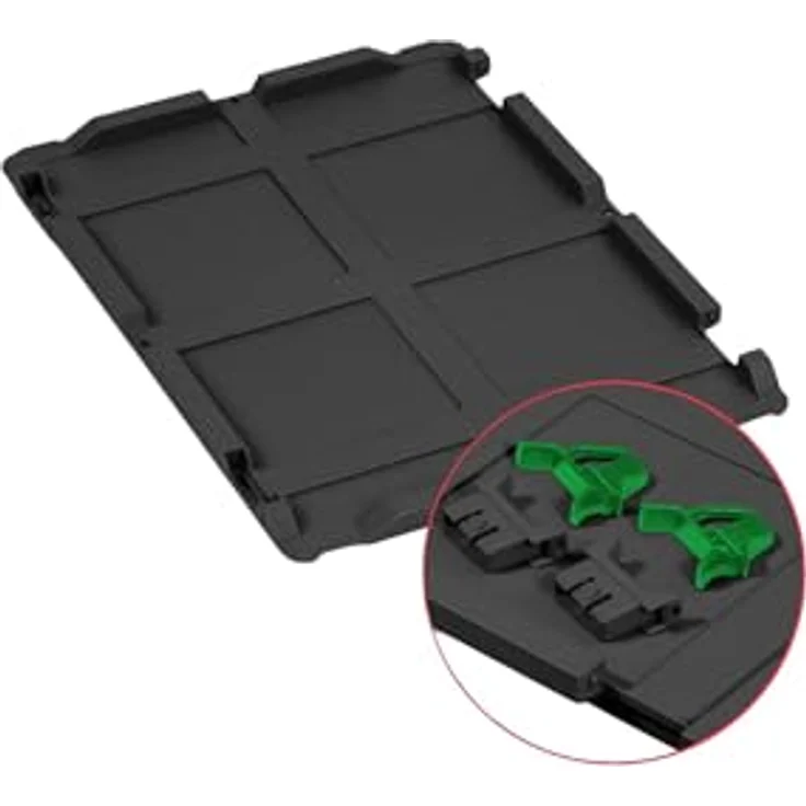 PROREGAL Eurobox NextGen Grip SuperSparSet, 5er Set mit Scharnierdeckel und grünen Schiebeschnappverschlüssen, 11L, Schwarz, HxBxT 12x30x40cm, Transportbehälter – Bild 2
