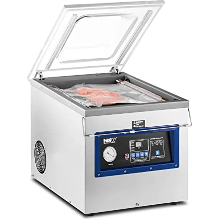 MSW VPM-900K Vakuumierer Vakuumiergerät (900 Watt, Vakuumierleistung: 20m³ pro Stunde, digitales Bedienpanel, elektronische Vakuumkontrolle, Codierung der Folien möglich)