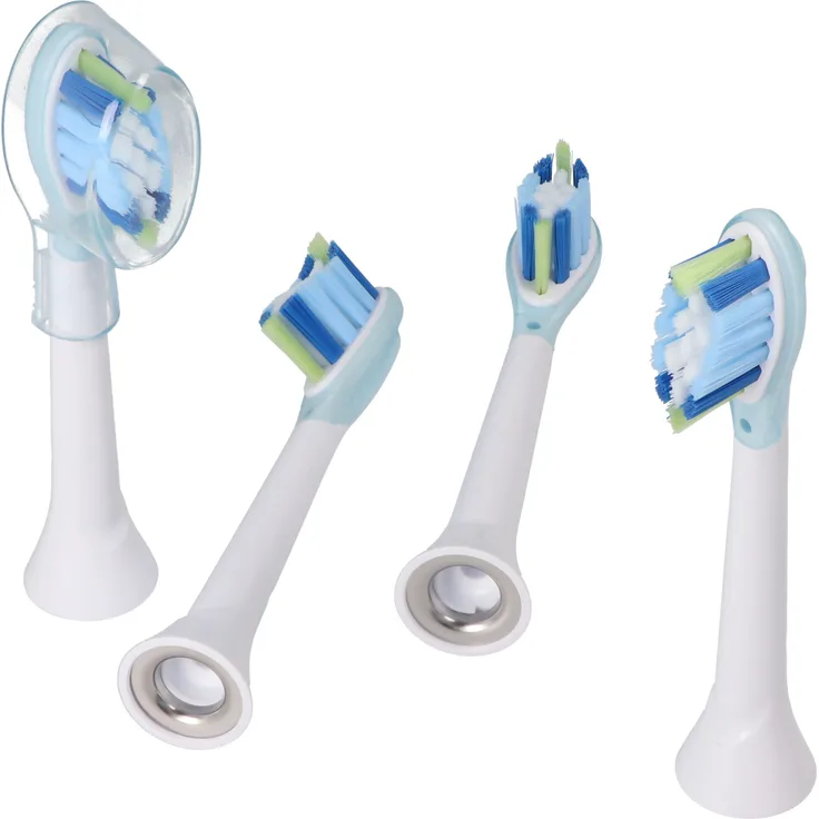 AccuCell 4 Stück Smart Cleaning Brush Ersatz-Zahnbürstenköpfe, kompatibel mit Philips HX3, HX6, HX8, HX9 Serie, intelligente Reinigungstechnologie