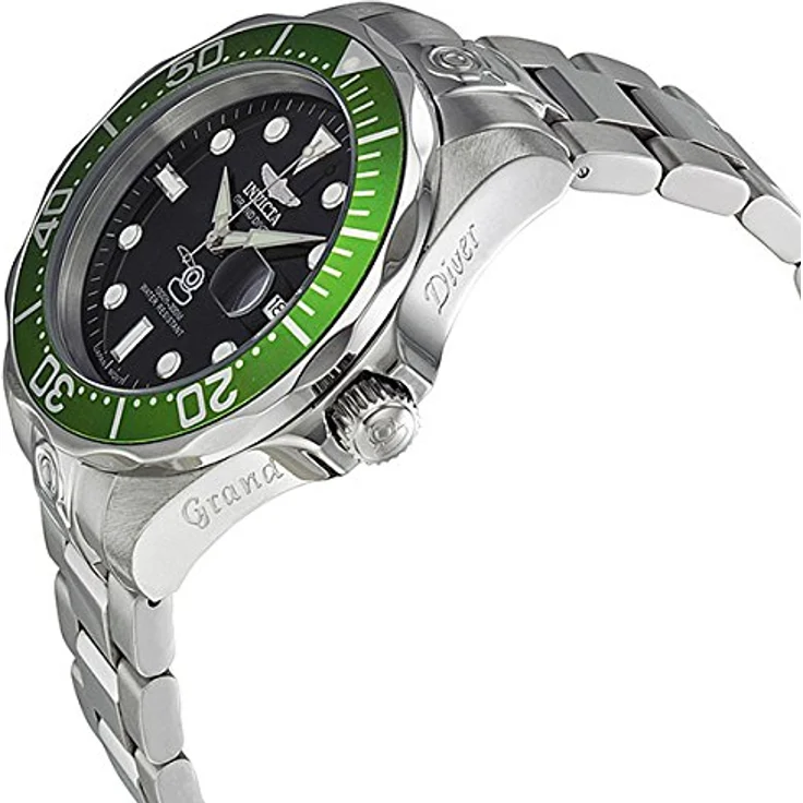 Invicta Pro Diver Automatikuhr für Herren, Edelstahlgehäuse 47mm, schwarzes Zifferblatt, 30 bar wasserdicht, 2 Jahre Garantie – Bild 3