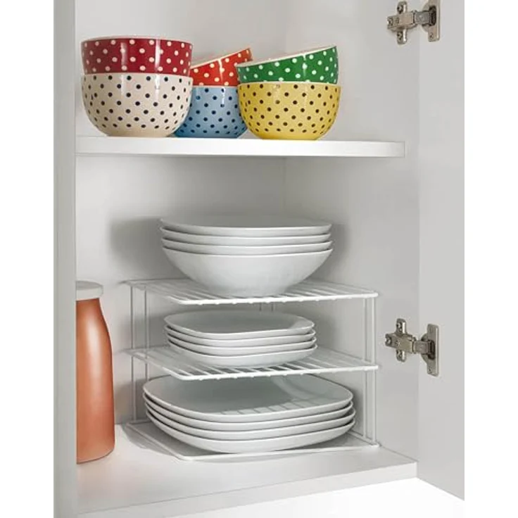 Metaltex 364202095 Silos Eck-Schrankeinsatz, 2-Etagen, 25 x 25 x 19 cm, weiß - Preisvergleich – Bild 3