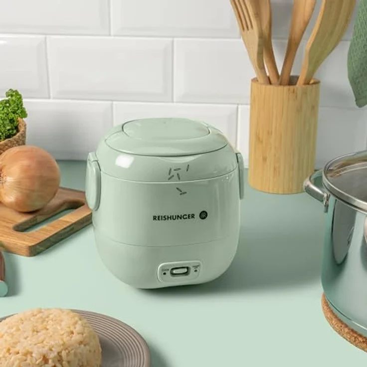 Reishunger Mini Reiskocher, salbeigrün | 0,3 L - 1-2 Portionen | hochwertige Keramikbeschichtung - Premium Topf | Handliche Größe für kleine Haushalte und unterwegs – Bild 3