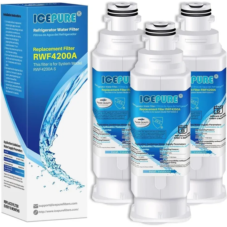Icepure Kühlschrank Wasserfilter für Samsung HAF-QIN/EXP, DA97-17376B, DA97-08006C, 3 Stück, reduziert PFAS/PFOA/PFOS, NSF-zertifiziert