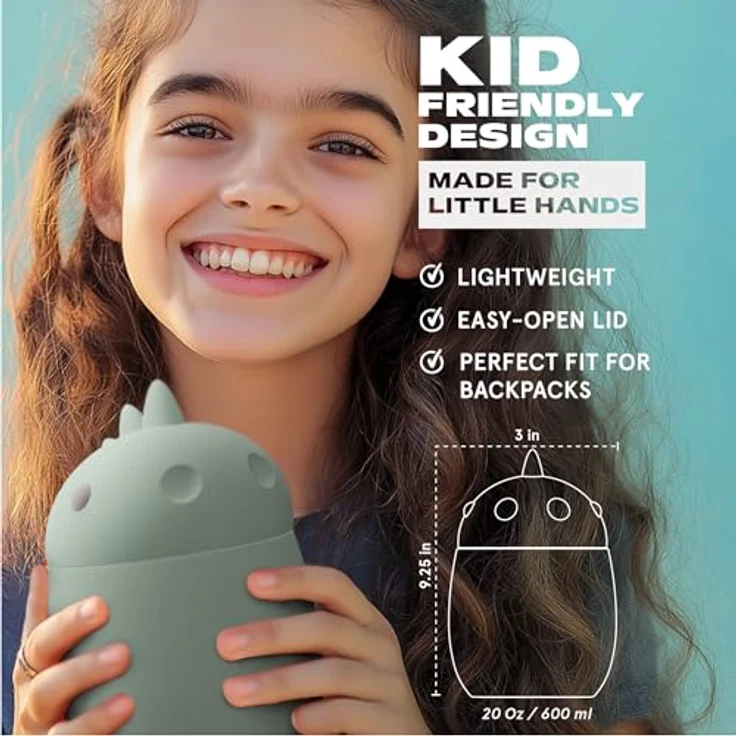 Asobu Lunchbox Bestie Dino, vakuumisolierte Lunchbox für frische Mahlzeiten, grün – Bild 4