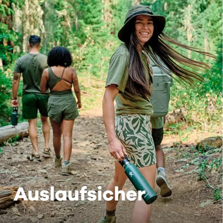 HYDRO FLASK Standard Mouth Trinkflasche 621ml (21 oz) Isolierte Wasserflasche aus Edelstahl Sportflasche mit auslaufsicherem Flex Deckel & Gurt Thermoflasche Spülmaschinenfest Aloe – Bild 3
