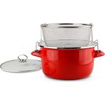 Schäfer Ø 26 cm Frittiertopf 5 Liter Fritteuse Frittier-Topf Metallic-Rot