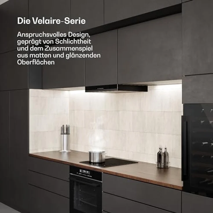 Klarstein Induktions-Kochfeld Velaire XFC503I-B1S, 3 Kochzonen 5500 W, Touch Timer, minimalistisches Design – Bild 2