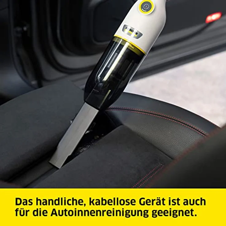 Kärcher Akku-Handstaubsauger CVH 2-4, kompakter und leichter Krümelsauger für den schnellen Einsatz, Staubbehälter: 0,15 l, Gewicht: 0,59 kg, 2-in-1-Fugendüse – Bild 4