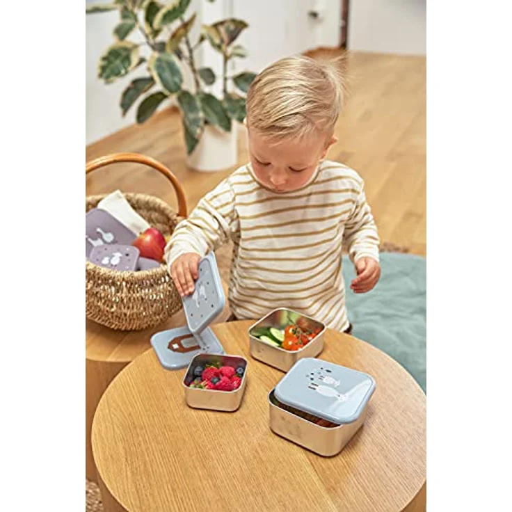 Lässig Snackbox Stainless Steel 3 pcs assorted Tiny Farme (2 Farben) Blue – Bild 6