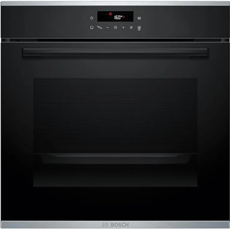 Bosch HBA272BB3 Serie 4 Einbau-Backofen 60 x 60 cm Schwarz mit Pyrolyse-Selbstreinigung LED Touch Control 3D-Heißluft 10 Automatikprogramme