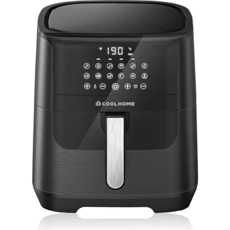 CoolHome AF23 Airfryer XXL Deluxe - 6,5 Liter - Heißluftfritteuse mit Keramikbeschichtung - schwarz