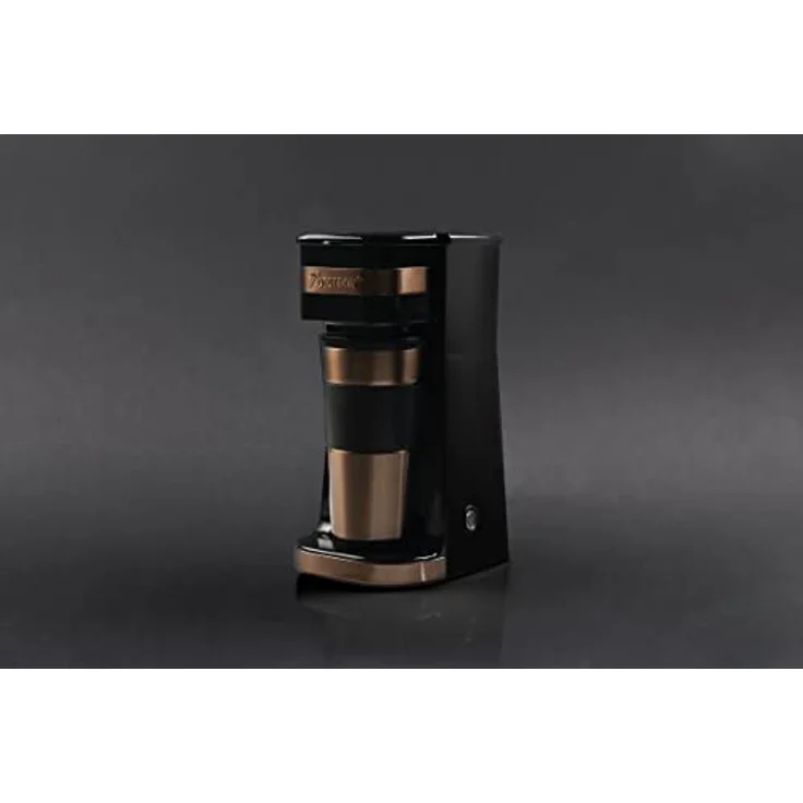 Bestron Kaffeemaschine mit Isolierbecher, Für gemahlenen Filterkaffee, 2 Große Tassen, 750 Watt, Edelstahl, Farbe: Kupfer – Bild 4