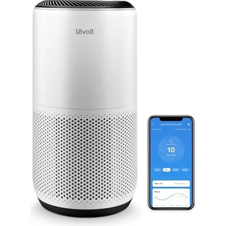 Levoit Core 400S Smart Air Purifier, Luftreiniger mit App Steuerung, bis zu 83 m², CADR 400 m³-h, Luftqualitätssensor, Alexa-kompatibel, H13 HEPA-Filter, weiß – Bild 4