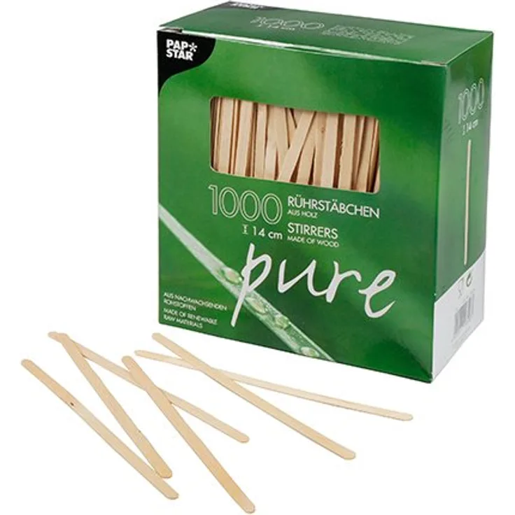 Rührstäbchen "pure", offen im Karton, Material (Werkstoff) Holz, natur - Preisvergleich
