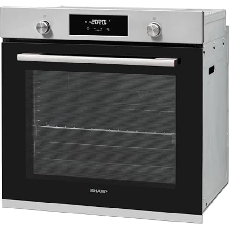Sharp K-71P28INM-EU Einbau-Backofen, 78 Liter mit Pyrolyse Funktion, Edelstahl, 1-fach Vollauszug, 8 Backofenfunktionen, LED-Display – Bild 4