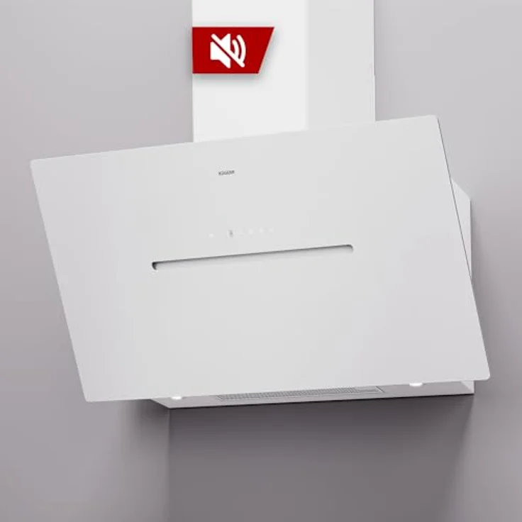 RADIALITIC KÜGERR D8S90UP1G, 90cm Wand-Dunstabzugshaube mit patentierter Leisetechnologie, ab 35 dB, bis 765 m³/h, Abluft - Umluft, Energieeffizienzklasse A+, Glas, LED, Schwarz oder Weiß – Bild 1
