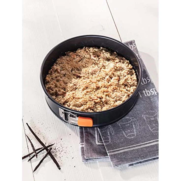 Le Creuset Antihaft Springform, Rund, Ø 26 cm, PFOA-frei, Sauerteigbeständig, Aus Karbonstahl gefertigt, Anthrazit-Orange – Bild 4