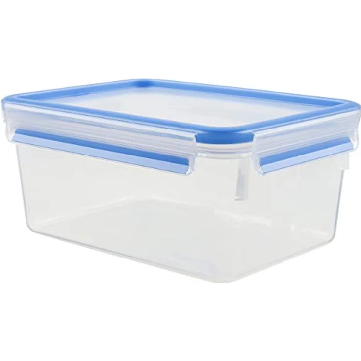 Emsa 508544 Rechteckige Frischhaltedose mit Deckel, 2.3 Liter, Transparent-Blau, Clip & Close – Bild 2