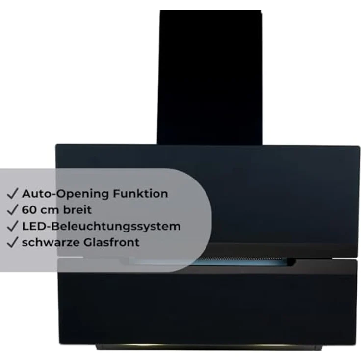 PKM Dunstabzugshaube S50-60ABP | schwarz | 60cm Breite | Auto-Opening Funktion – Bild 3