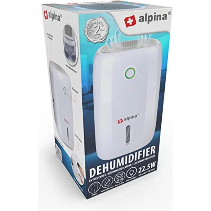 JUNG Luftentfeuchter Alpina Mini Luftentfeuchter elektrisch 22W, leise gegen Schimmel, weiß – Bild 4