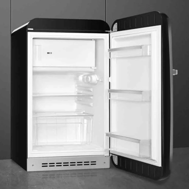 Smeg FAB10RBL6 Kühlschrank, Tisch Top Vintage, 122 l mit Gefrierfach 17 l, schwarz, 1 Tür, Scharniere rechts, LED-Beleuchtung – Bild 4