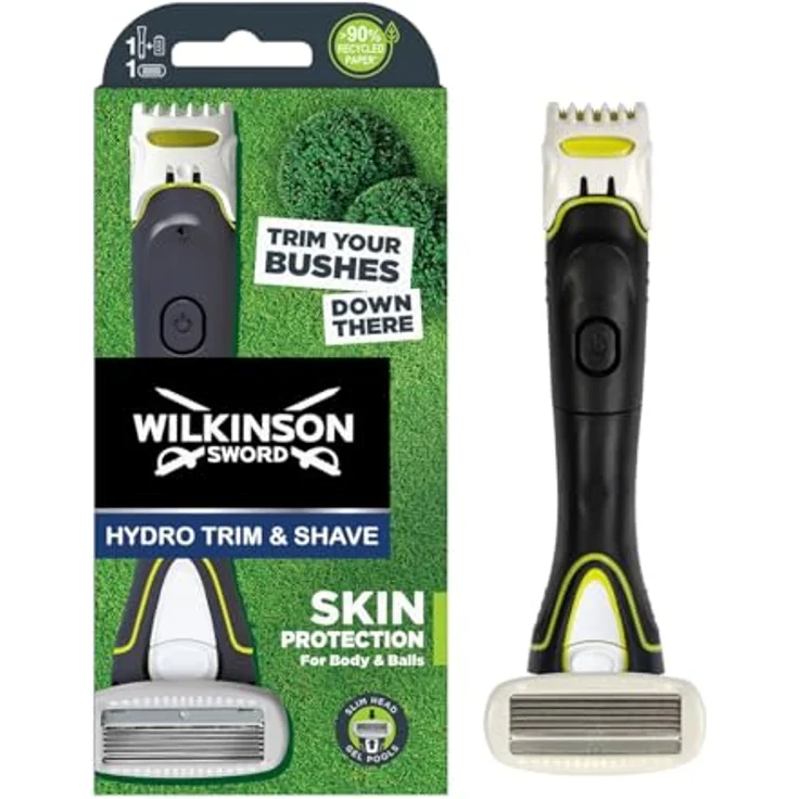 Wilkinson Sword Hydro Trim and Shave, Körperhaartrimmer mit Skin Protection für Männer, batteriebetrieben, 1 St. – Bild 1
