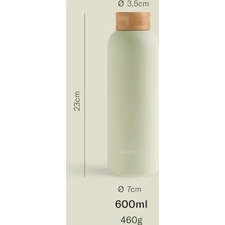 waterdrop® Steel Bottle 600ml, isolierte Edelstahl Trinkflasche, auslaufsicher, 24h kalt, 12h heiß, doppelwandig, bruchsicher, kohlensäuregeeignet – Bild 4