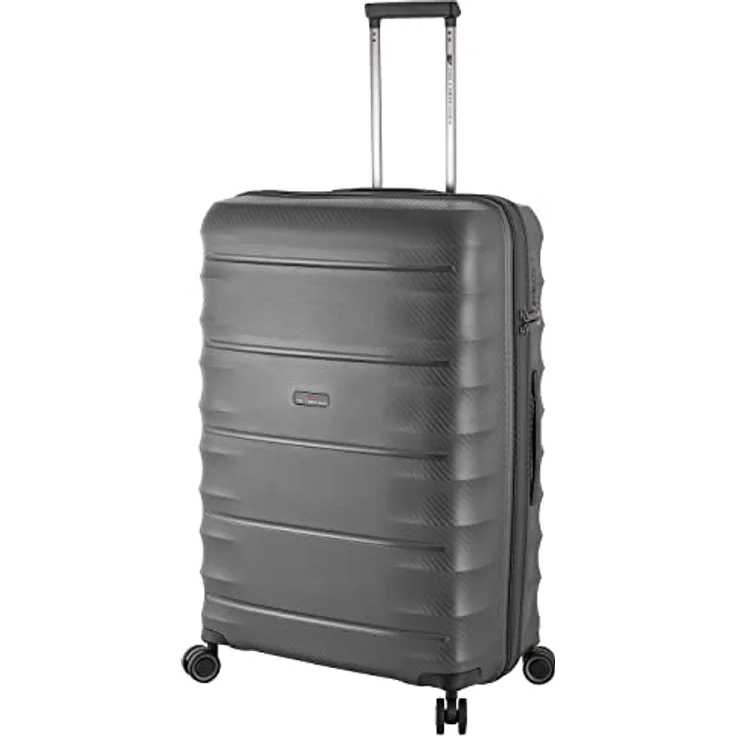 Von Cronshagen Reisetrolley Balto | Stabiler Hartschalen Koffer in verschiedenen Größen | 4 leichtlaufende Doppelrollen | 3-stelliges TSA-Zahlenschloss (Anthra, L - großer Koffer 75cm)