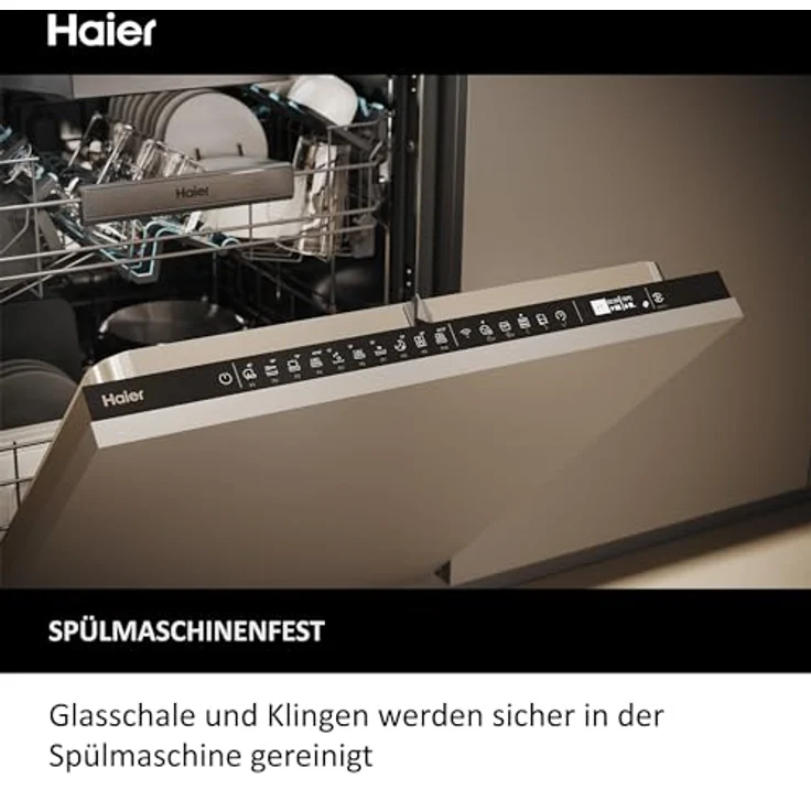 Haier Stabmixer aus Edelstahl + Messbesser I 1000W Pürierstab mit variabler Geschwindigkeit & 3 Klingen I abnehmbarer Fuß I Pulsfunktion I Für Suppen, Babybrei, Smoothies, Püree [Serie 5 - HHB5B2] – Bild 5