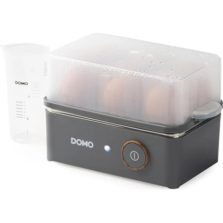 Domo DO9283EK Eierkocher für bis zu 6 Eier 'Wood You' - 400 W, Mattgrau – Bild 2