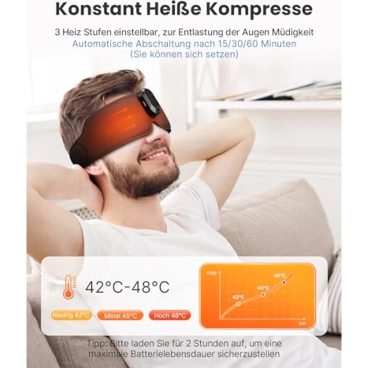 RENPHO Beruhigungs- und Entspannungsgerät Eyesnooze Aroma Schlafmaske: Aromatherapie, Wärme & Musik für tiefen Schlaf – Bild 2