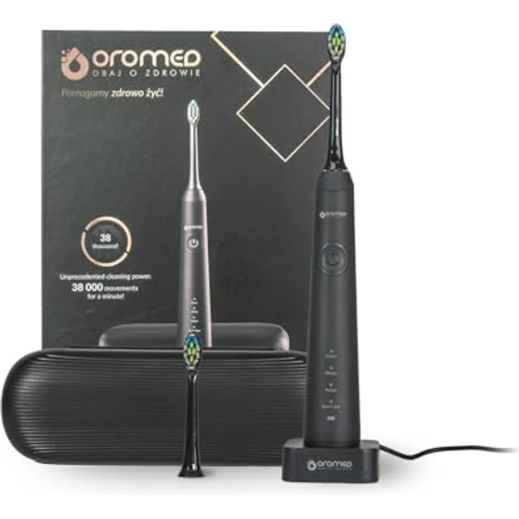 Oromed ORO-SONIC PROFESSIONAL elektrische Schallzahnbürste schwarz - 38000 Vibrationen/Minute, 360-Minuten-Akku, IPX7 wasserdicht – Bild 2